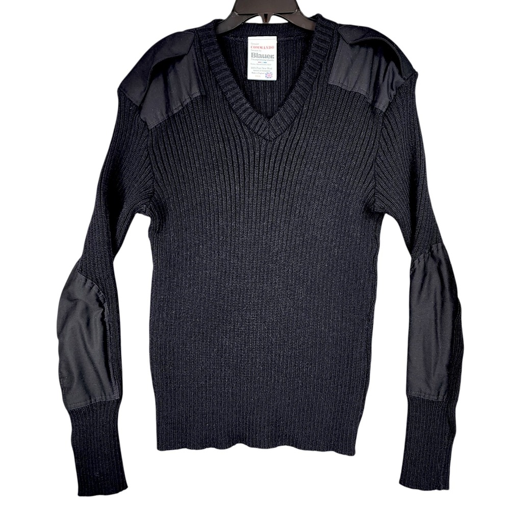 Vtg Blauer Genuine Commando‎ Sweater XXXL 3XL Men Black Military Police Wool USA